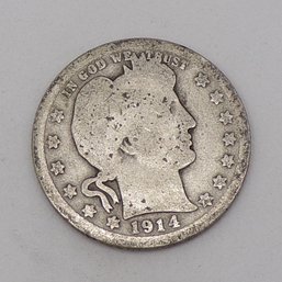 1914 Barber Silver Quarter Dollar