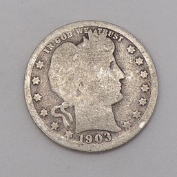 1903 Barber Silver Quarter Dollar