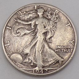1942 Walking Liberty Silver Half Dollar