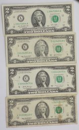 (4) Two Dollar Federal Reserve Notes ($8 Face Value)
