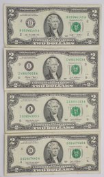 (4) Two Dollar Federal Reserve Notes ($8 Face Value)