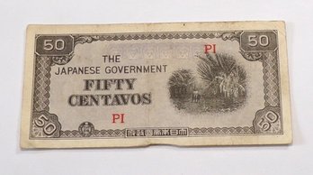 The Japanese Government Fifty Centavos (WWII Issue)