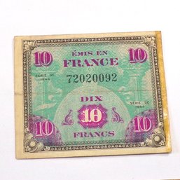 Vintage France 10 Francs (WWII)