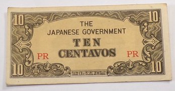 WWII 1942-1945 Japanese Government-10 Centavos 'Philippines'