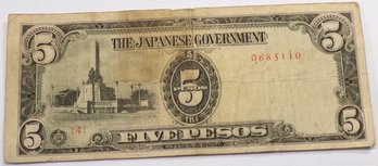 WWII 1942-1945 Japanese Government-5 Pesos 'Philippines'