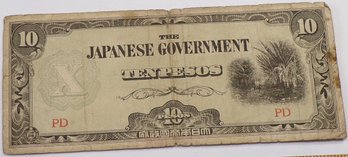 WWII 1942-1945 Japanese Government-10 Pesos 'Philippines'