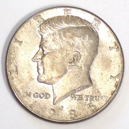 Error 1985-P/P Kennedy Half Dollar (DDO, Struck Through & Clashed Dies)