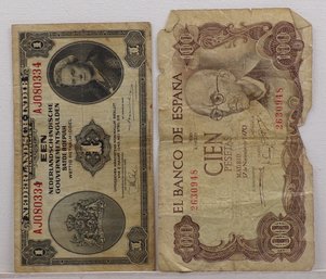 Two Vintage Foreign Banknotes