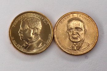 (2 BU Presidential $1), 2015-P Truman & 2013-P Roosevelt