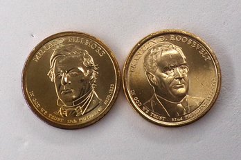 (2 Gem BU Presidential $1), 2010-P Fillmore & 2014-P Roosevelt