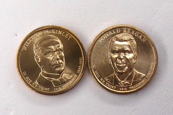 (2 Gem BU Presidential $1), 2013-P McKinley & ERROR 2016-P Reagan