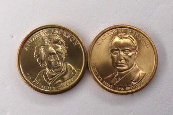(2 Gem BU Presidential $1), 2008-D Jackson & 2014-D Harding