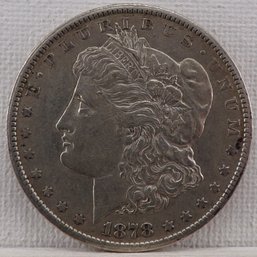 Key Date 1878 CC (Carson City) Morgan Silver Dollar (About Uncirculated 55)