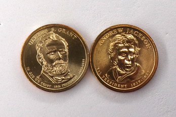 (2 Gem BU Presidential $1), 2011-P Grant & 2008-P A. Jackson