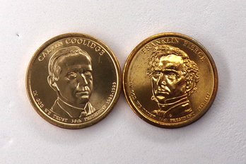 (2 Gem BU Presidential $1), 2010-D Pierce & 2014-D Coolidge