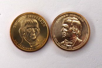 (2 Gem BU Presidential $1), 2007-D Jefferson & 2011-P A. Johnson