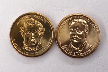 (2 Gem BU Presidential $1), 2009-D Z. Taylor & 2013-P W.H. Taft