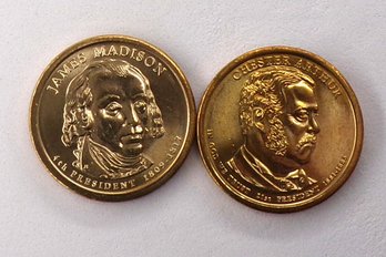(2 Gem BU Presidential $1), 2012-D C. Arthur & 2007-P J. Madison
