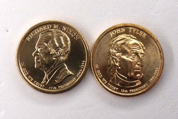 (2 Gem BU Presidential $1), 2009-D J. Tyler & 2016-D Nixon