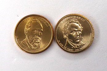 (2 Gem BU Presidential $1), 2011-D J. Garfield & 2010-P J. Buchanan