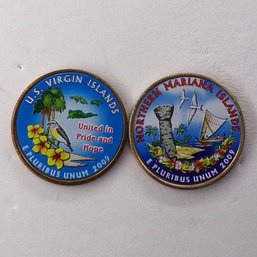 (2 Gem BU State Quarters) U.S. Virgin Islands & N. Mariana Islands (S. P. Printed)