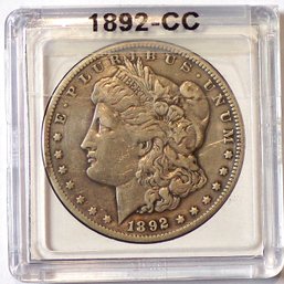 RARE-Key Date 1892 CC (Carson City) Morgan Silver Dollar (About Uncirculated)