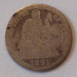 1891 Seated Liberty Silver Dime