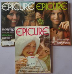 3 Vintage Magazines, EPICURE, The Pleasures Of Living, 1972 & 1973