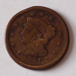 1851 Large Cent With Error