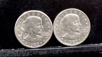 (2) Two Susan B. Anthony Dollars 1980 P & D Brilliant Uncirculated