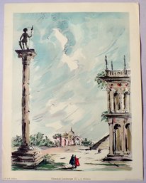 This Is A Vintage Color Lithograph Titled 'Classical Landscape II' By C. Williams