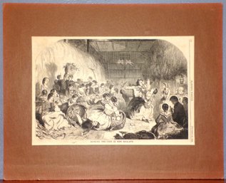Harper's Weekly Picture 'Husking The Corn In New England,' Published On November 13, 1858. Ready For Framing