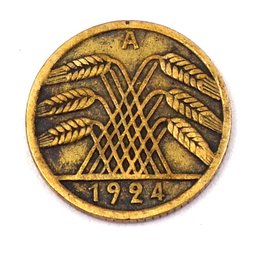 1924-A Germany - Weimar Republic, 5 Reichspfennig (KM# 39) - BETTER DATE