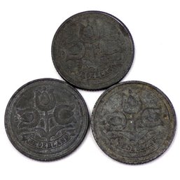 Three (3) Netherlands 10 Cents, 1941, 1942 & 1943 (KM# 173)