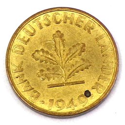 1949F Germany - Federal Republic 5 Pfennig (KM# 102) AU/BU