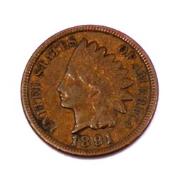 ERROR 1891/1891 Indian Head Cent (Better Date)