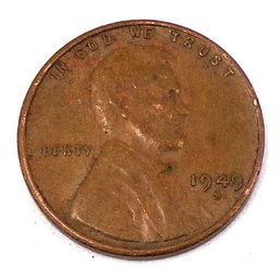 ERROR (Struck Through) 1949-S (Missing 'I' In L'I'BERTY) Lincoln Wheat Cent