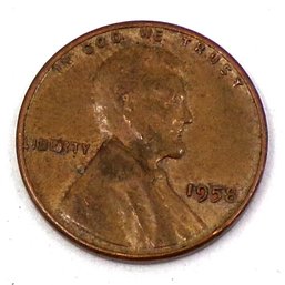 ERROR (E'I'R & Broken Die) 1958 Lincoln Wheat Cent
