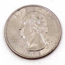 ERROR (Die Chips Reverse) 1998 Washington Quarter Dollar BU