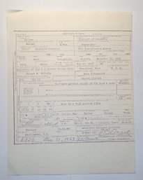 Copy Of Death Certificate-President John F. Kennedy