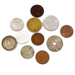 Lot Of 11 Foreign Coins-BETTER DATES, Various Values & Grades (See Pictures)