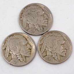 (3) Buffalo Nickels 1924, 1934 & 1936