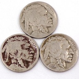 (3) Buffalo Nickels 1920, 1929 & 1934-D