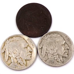 (3) Buffalo Nickels 1917, 1926 & 1936