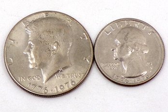 Kennedy Bicentennial Half Dollar & Washington Bicentennial Quarter Dollar (BU)