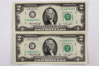 (2) Series 1976 'CRISP' Two Dollar Federal Reserve Notes ($4 Face Value)