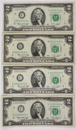 (4) Series 1976 Two Dollar Federal Reserve Notes ($8 Face Value)