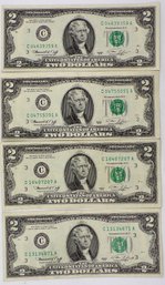 (4) Series 1976 Two Dollar Federal Reserve Notes ($8 Face Value)