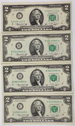 (4) Series 1976 Two Dollar Federal Reserve Notes ($8 Face Value)