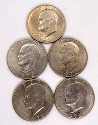 Five (5) Brilliant Uncirculated Eisenhower Dollars